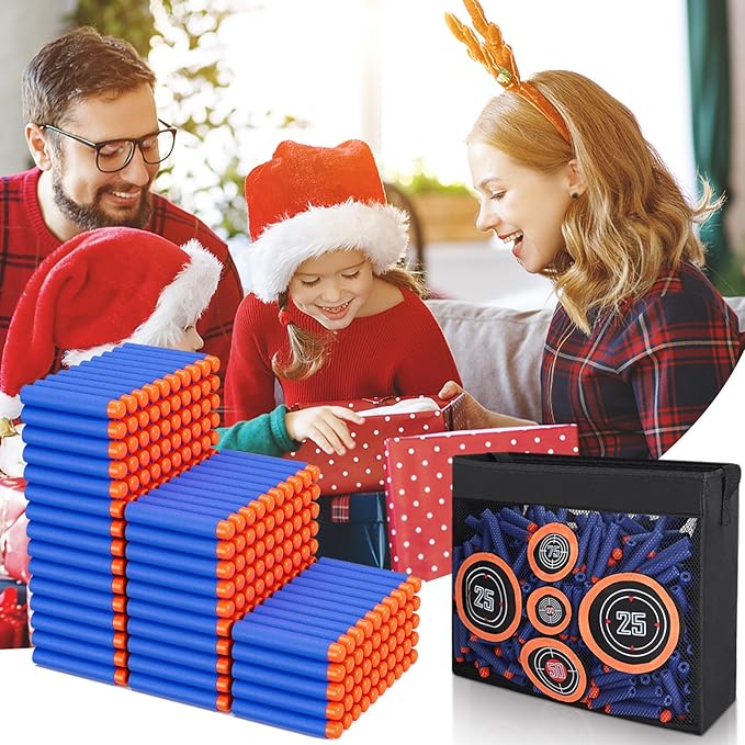 300 Darts Fits for Nerf Elite Blasters, Compatible with Disruptor, Strongarm etc. Elite Blasters, with a Target Fits for Nerf Blasters, Blue, 0.4in