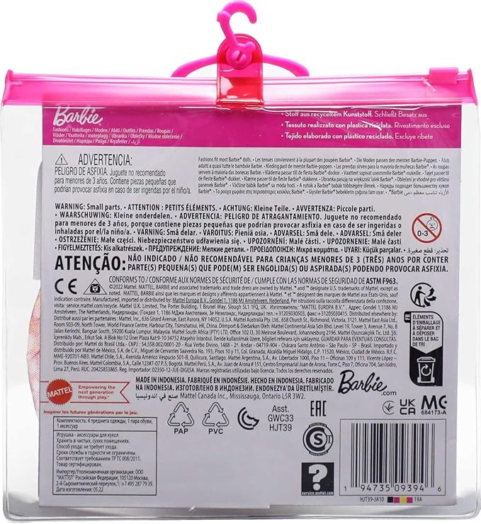Barbie & Ken Fashions 2-Pack Clothing & Accessories Set, 1 Swimsuit, Sarong & Visor for Barbie Doll & 1 Tropical Shirt, Swimsuit & Shoes for Ken Doll