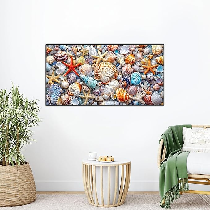 Bimkole Seashell Puzzles for Adults 1000 Pieces, Starfish Paper Jigsaw Puzzle 1000 Pieces - Fun and Challenging Family Decoration Puzzle Great Gift Idea, Finished Size is 31.5 x 16.14 in