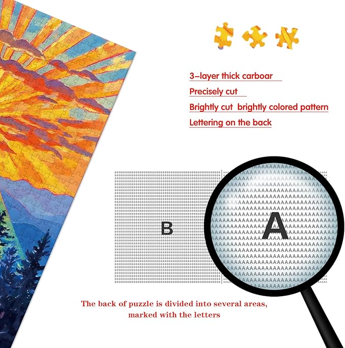 Puzzle for Adults 1024 Pieces, Bold Sunset Mountain Scene Puzzle, Challening Impossible Difficult Hard Fun 1024 Pieces Jigsaw Puzzles for Adults