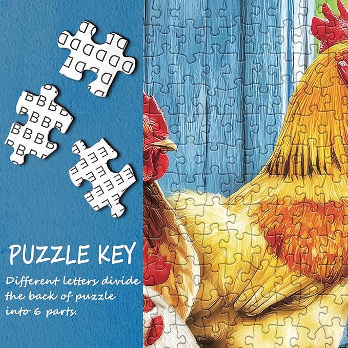Chicken Farm Puzzle for Adults 1000 Pieces, Animal Flower Jigsaw Puzzle, Sunflower Thanksgiving Nature Rooster Barn Country Puzzle