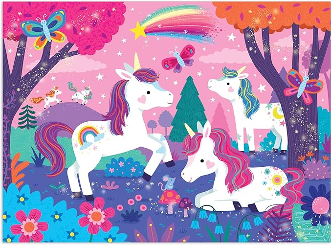 Mudpuppy Unicorn Magic – 48 Piece Puzzle with Colorful and Fun Illustrations of Unicorns for Children Ages 3 and Up