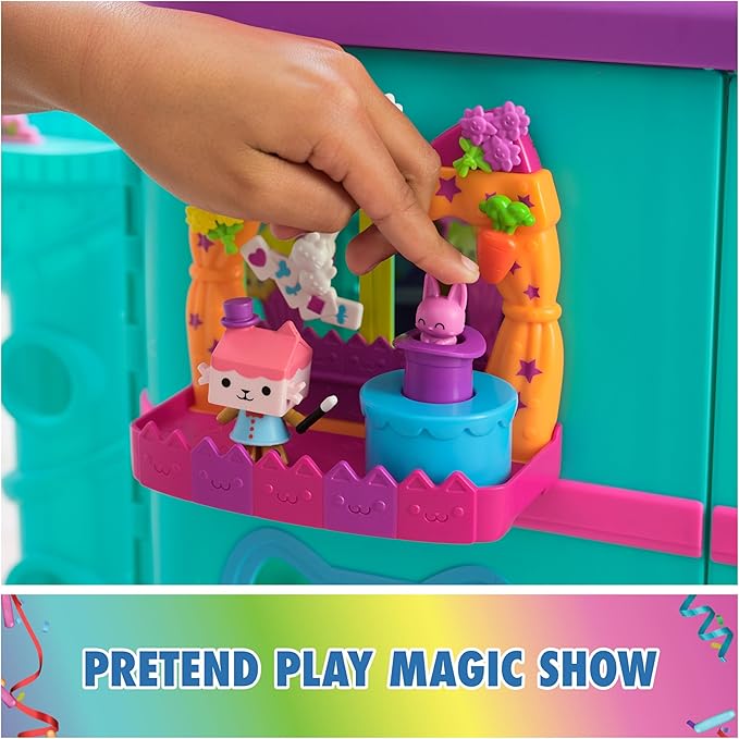 DreamWorks GABBY'S Dollhouse, Baby Box Talent Show Balcony Playset, 8-Pcs with Toy Figures, Doll House Accessories & Sensory Play, Kids Toys for Girls & Boys 3+