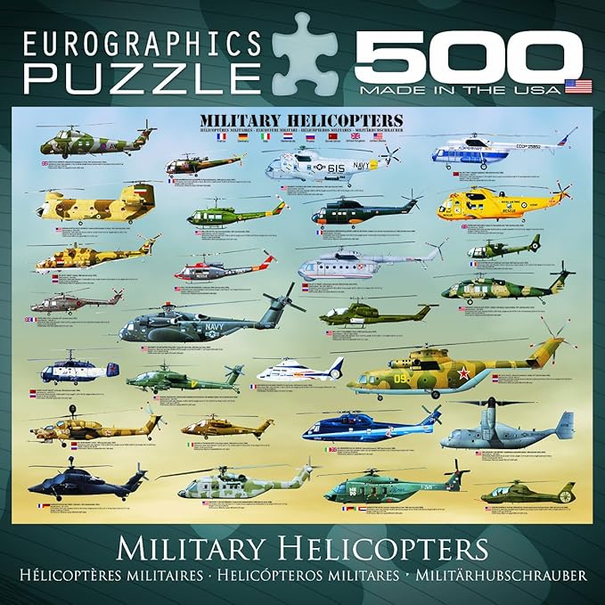 EuroGraphics Military Helicopters Puzzle, 500-Piece