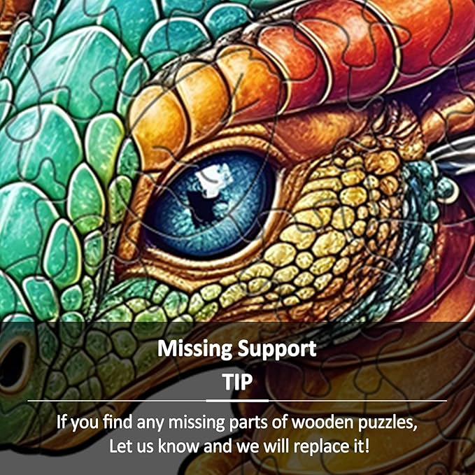 Wooden Puzzles for Adults - Dragon Wood Puzzles Adult - Unique Animal Shape Wooden Jigsaw Puzzles for Adults - Birthday Gifts for Puzzle Lovers, Family (13.3 * 13.3in - 300 Pieces)