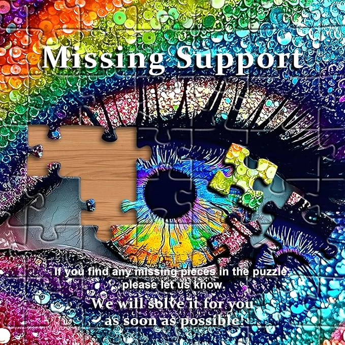 Impossible Puzzle for Adults 1000 Pieces, Diamond Eye Abstract Art Puzzle Colorful, Rainbow Crystal Hard Challenge Jigsaw Puzzle