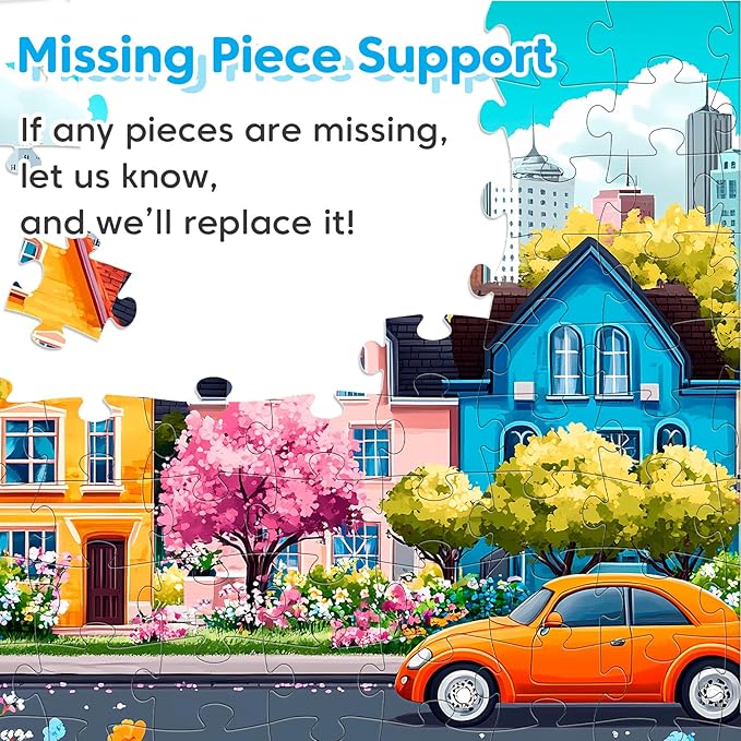 4 Packs 100 Piece Puzzles for Kids Adults, 4 in 1 Jigsaw Puzzles for Kids Ages 6-8 8-10, Beautiful House Large Piece Puzzle for Seniors Learning Educational Children Puzzle 5-8 for Boys and Girls
