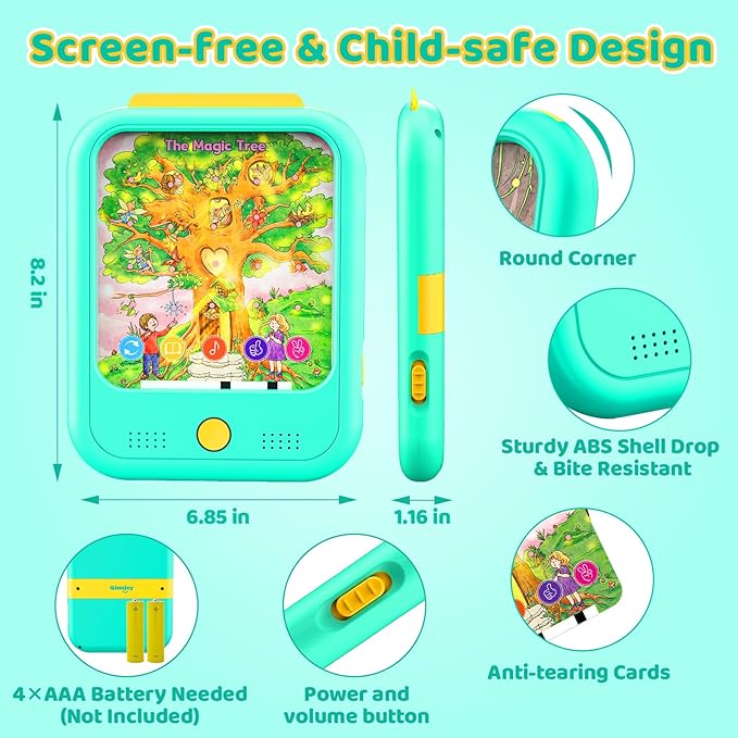 Kids Learning Tablet Bilingual, Educational Learning Toys for Toddlers 3-5 Year Olds, with 2000+ Words and Games, Autism Sensory and Speech Therapy Toys, 3 4 5 6 Year Old Boy Girl Birthday Gift(Green)