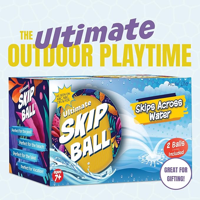 Activ Life The Ultimate Water Skip Balls, Water Bouncing Ball for Swimming Pool, Beach Toys for Friends, Family, Kids and Adults