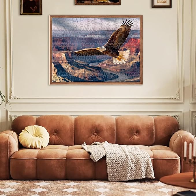 Jigsaw Puzzles for Adults 500 Pieces, Eagle Puzzles for Teens Elderly Interlock Perfectly Letter on Back No Dust, Home Decor Family Fun Puzzle Games Toys Gift for Men Women Seniors (21"X15")