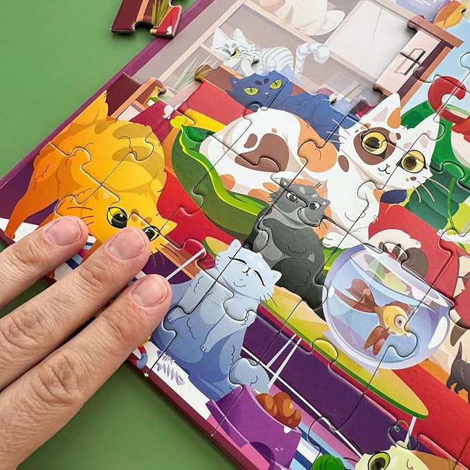 QUOKKA Magnetic Puzzles for Kids Ages 3-5 – 2x48 Pieces Travel Games for Toddlers 2-4 – Cats & Dogs Learning Magnetic Puzzles for Kids Ages 4-8 – Educational Puzzle Gift Toy for Boys and Girls