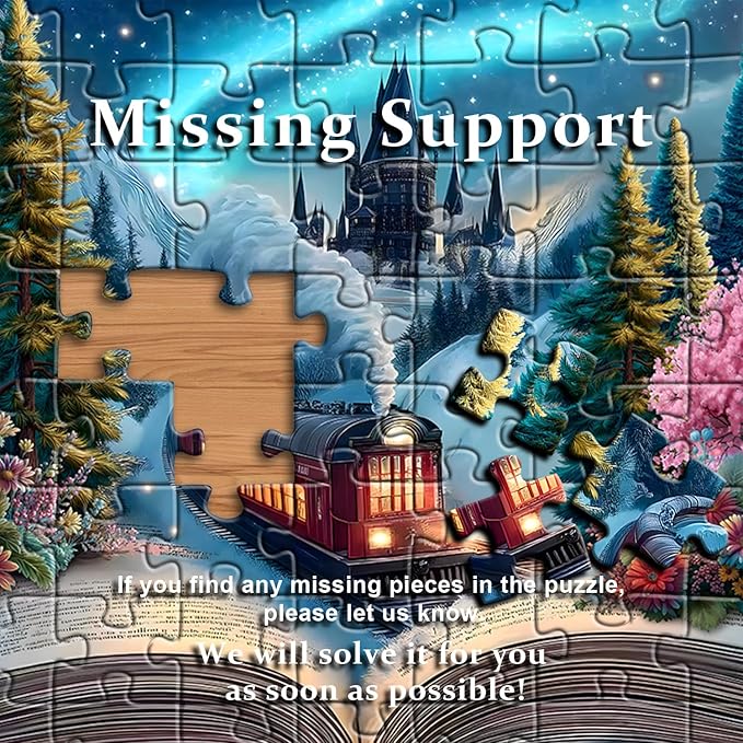 PICKFORU Train Puzzle for Adults 1000 Pieces, Fantasy Book Nature Plant Flower Puzzles,Forest Vintage Floral Scenery Jigsaw Puzzle Challenge