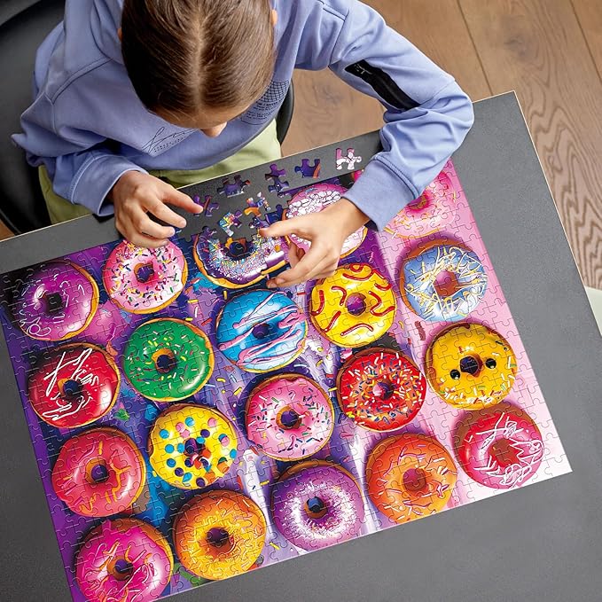 500 Pieces Puzzles for Adults–Colorful Donuts Puzzle for Adults Elderly–Recycled Paper Jigsaw Puzzle 500 Pieces–Glossy, Sturdy Pieces Challenging Family Game Great Gift Idea (20.5x15in)