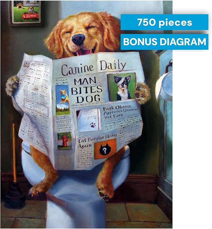 Buffalo Games - Dog Gone Funny - A Dog's Life - Lucia Heffernan - 750 Piece Jigsaw Puzzle for Adults - Challenging and Funny Puzzle Perfect for Game Nights - Finished Size 24.00 x 18.00