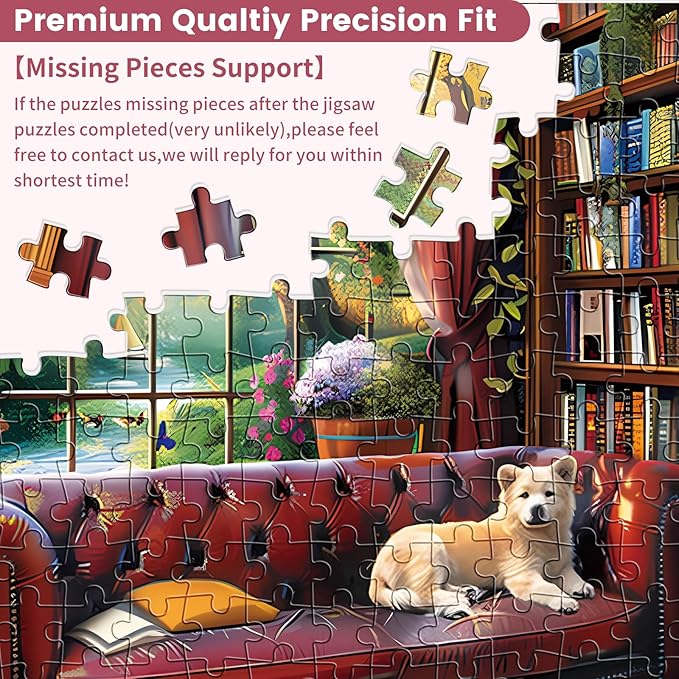 300 Pieces Puzzle for Adults - 300 Piece Children Puzzle - Dog Puzzles,Landscape Jigsaw Puzzles - Creative Play & Holiday Party Gifts-Fun and Challenging Family Game, 20.5x15 in