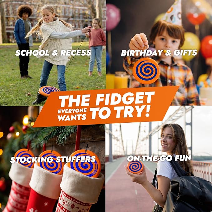 Yo-Spin Pocket-Sized Gyroscopic Fidget Spinner | Fun Sport Toy Combines Frisbee Flying Disk Motion with Yo-Yo Moves | Screen-Free Skill Toy for Kids, Families Teens and Adults | Solo Play | Ages 7+