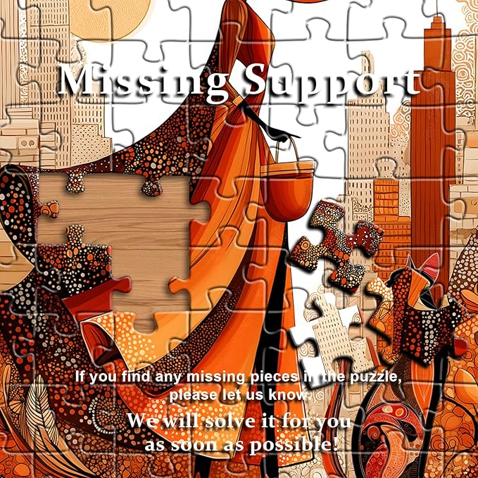 Impossible Puzzle for Adults 1000 Pieces, PICKFORU Orange Time Jigsaw Puzzle Beauty Women Aesthetic Art, Cat Elegant Lady Challenge Puzzle