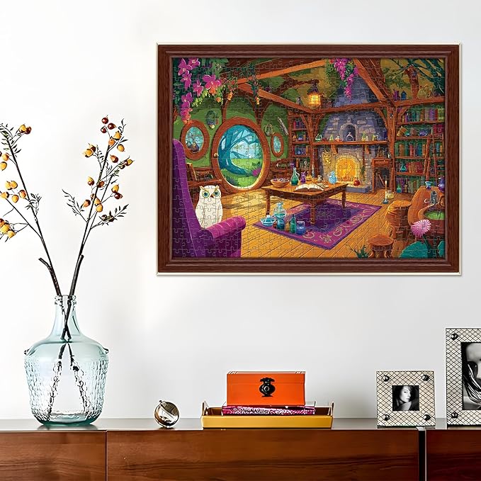 500 Piece Puzzles for Adults,Owl Forest Jigsaw Puzzles 500 Pieces,Magic House Puzzle 500 Pieces Adult Funny Jigsaw Puzzle Premium Cardboard Puzzles Home Decor Birthday Party Gift