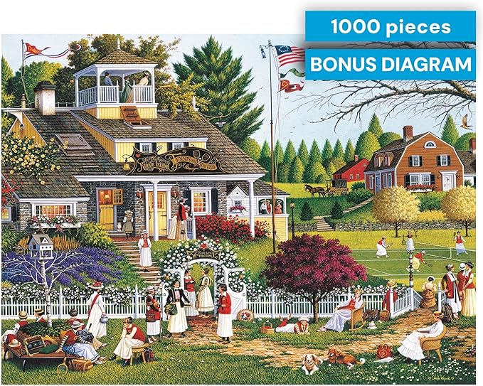 Buffalo Games - Puzzles for Adults 1000 Pieces Charles Wysocki's Love Jigsaw Puzzle, Silver Select Premium Giftable Box with Foil Accents