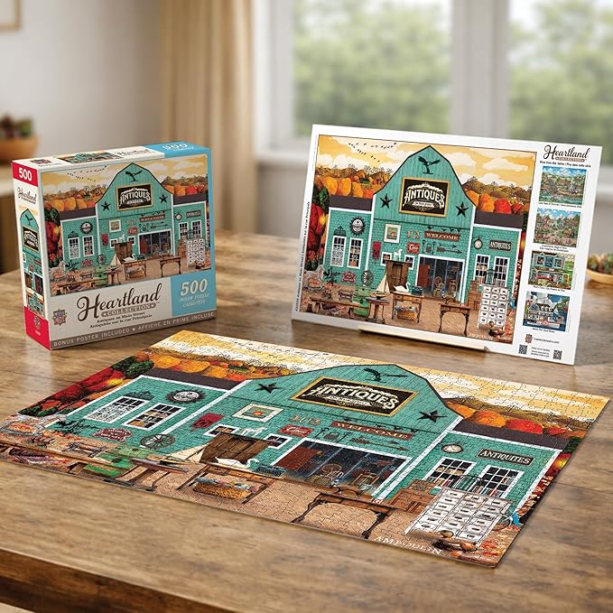 Masterpieces Antiques on Main Street Jigsaw Puzzle - 500 Pieces for Adults