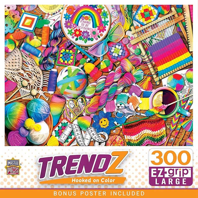 Masterpieces 300 Piece EZ Grip Jigsaw Puzzle - Hooked on Color - 18"x24"