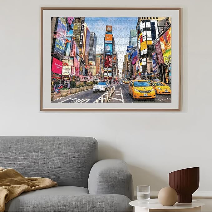 1000 Piece Jigsaw Puzzles for Adults Teens Kids - Fine Art Challenging, New York Time Square 1000Pcs Puzzle, Family Game Gift, Size 27"x20"