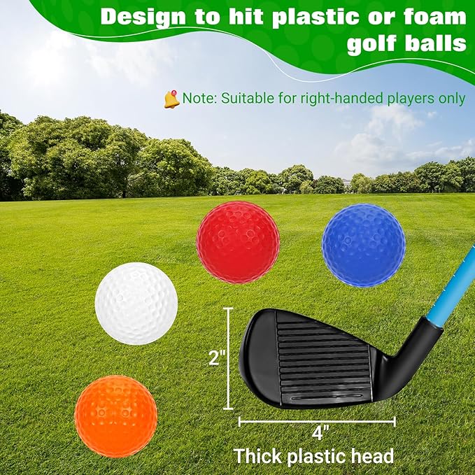 CWLAKON Golf Club Length Adjustable for Backyard Golf Game, Yard Golf Games Club for Toddlers Junior Adults Family, Plastic Golf Club for Indoor Outdoor Golf Training Chipping Games, 2 Pack