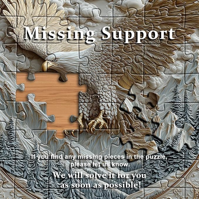 Carved Eagle Jigsaw Puzzle 1000 Pieces, Nature Bird Bald Eagle Puzzle Unique Art, Mountain Puzzle for Adults Animal White Forest