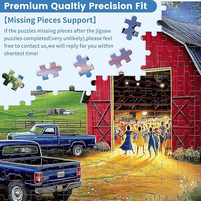 500 Pieces Jigsaw Puzzles for Adults, Evening Farm Puzzle for Adults Seniors, Dance Puzzle 500 Pieces, Gift for Birthday, Home Decor, Fun for Family(20.5 * 15 in)