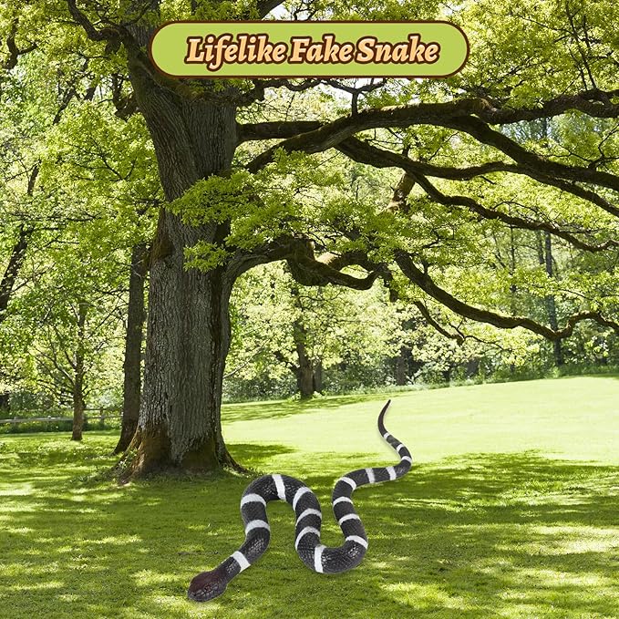 LRCXL Realistic Fake Snakes Toy Soft Rubber Snakes to Keep Birds Away - Coral Toys for Garden Props to Keep Birds Away, Scare Squirrels, Mice, Pranks Halloween Decoration Props