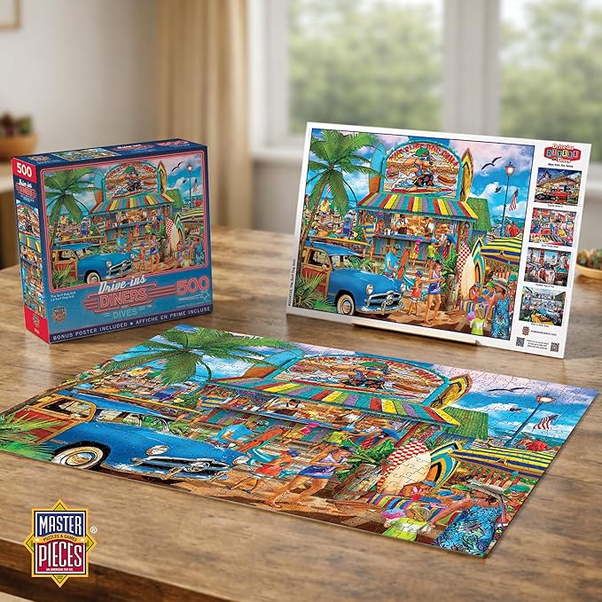MasterPieces 550 Piece Jigsaw Puzzle For Adults and Family - The Surf Dog Grill - 18"x24"