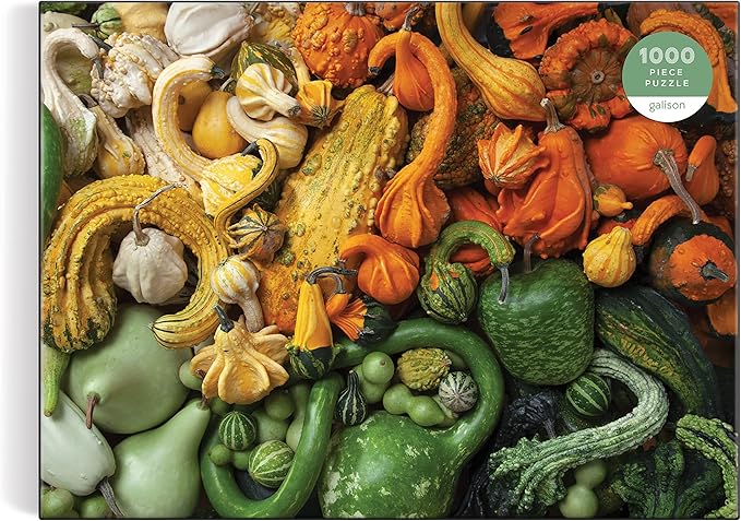 Galison Gourds 1000 Piece Puzzle from Galison - 27" x 20" Puzzle, Beautiful Art by Julie Seabrook Ream, Thick and Sturdy Pieces, Fun and Challenging Activity for Adults, Makes a Great Gift!