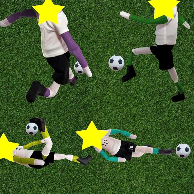 Sport Christmas Elf Accessories for Elf Doll Clothes Included Jerseys, Shorts, Shoes, Soccer Ball and shin Guard (Soccer)
