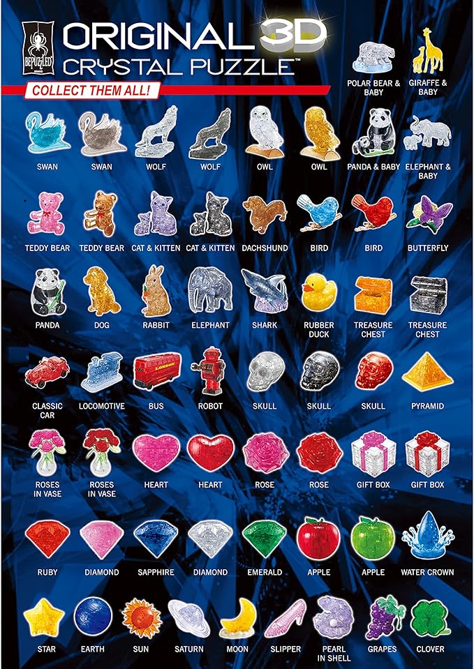 BePuzzled | Roses in Vase Original 3D Crystal Puzzle, Ages 12 and Up, Red
