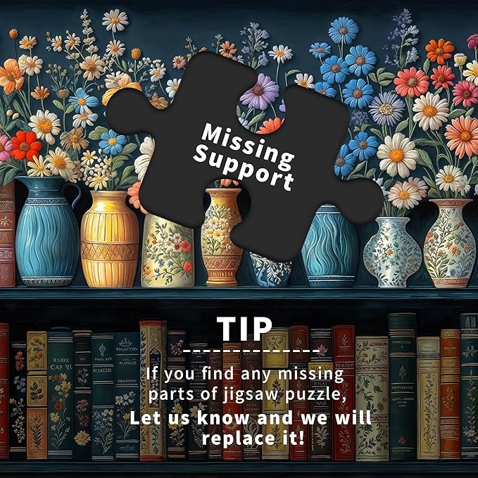 Wildflower Book Puzzles for Adults 1000 Pieces Puzzle Clearance Vintage Books Challenging Adult Puzzles 1000 Pieces Puzzle Perfect for Family Game 27.5 x 19.6 inch