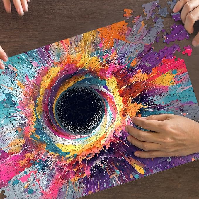 Puzzles for Adults 500 Pieces, Colorful Wall Art Jigsaw Puzzles 500 Pieces - Vortex of Colors, Impossible Puzzle for Wall Decor