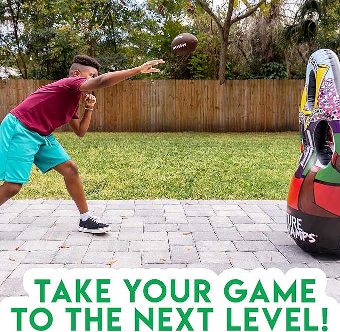 Franklin Sports Kids Football Target Toss Game - Inflatable Throwing Target Toy with Soft Mini Footballs - Fun Kids Sports Game