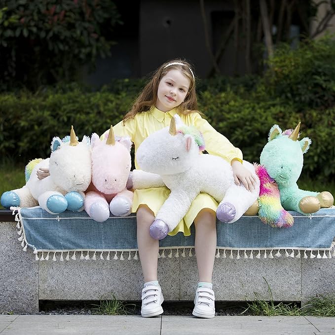 Tezituor 24 Inches Unicorn Plush Toy Set for Girls,Small Unicorn Stuffed Animal, 5Pcs Unicorns in Mommyâs Belly,Soft Unicorn Stuffy with Babies Plushie,Kids Women Gifts Christmas Valentines White