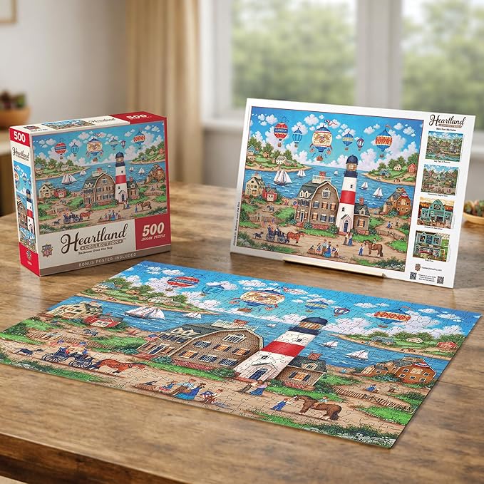 Masterpieces 550 Piece Jigsaw Puzzle for Adults and Family - Ballons Over The Bay - 18"x24"