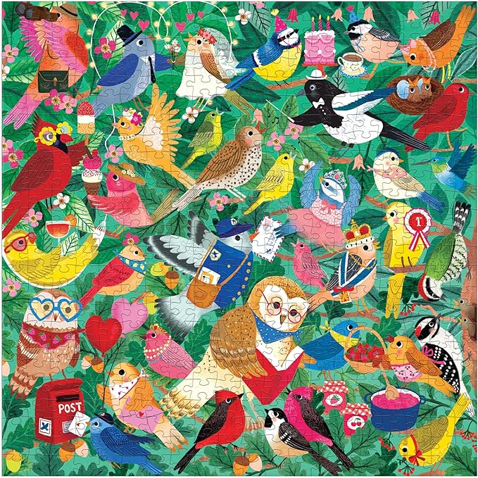 Mudpuppy Birding Around – 500 Piece Family Jigsaw Puzzle with Colorful and Fun Illustrations of Happy Birds for Children Ages 8 and Up
