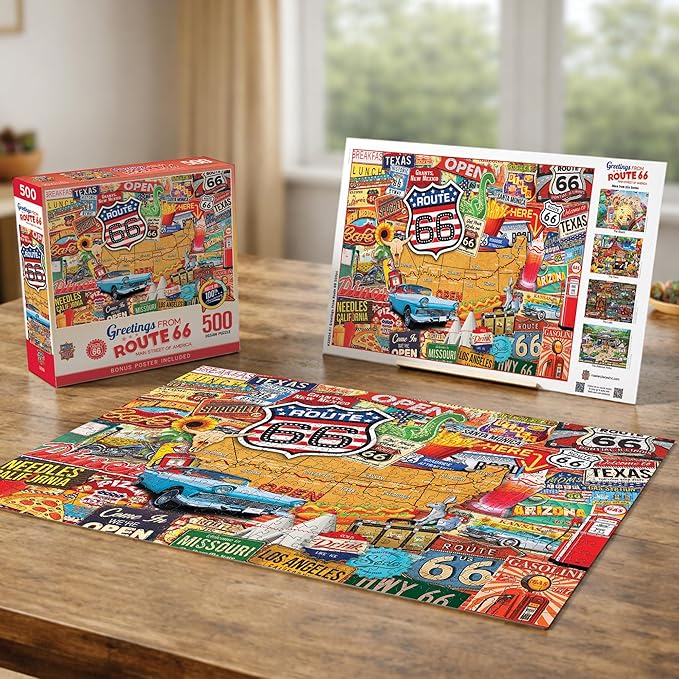 MasterPieces 550 Piece Jigsaw Puzzle for Adults and Family - Greetings from Route 66-18"x24"
