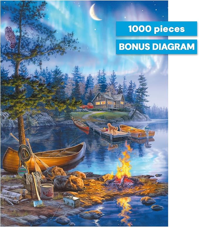 Buffalo Games – Darrell Bush - Magical Moonlight - 1000 Piece Jigsaw Puzzle Colorful Puzzle for Adults – Precision-Cut Pieces, Beautiful Artwork, and Hours of Relaxing Fun