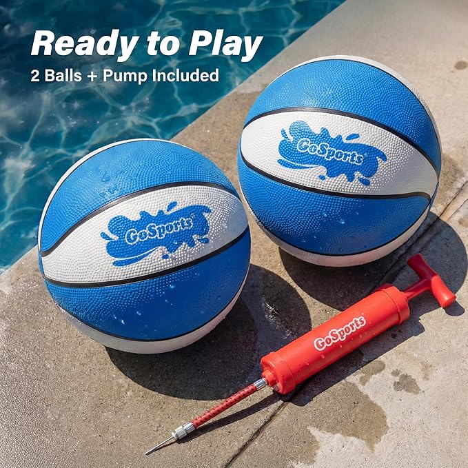 GoSports Water Basketballs 2 Pack - Choose Between Size 3 and Size 6, Great for Swimming Pool Basketball Hoops