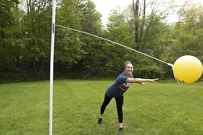 Franklin Sports Tetherball - Tetherball Ball, Rope and Pole Set - Portable Steel Tetherball Set with Easy Assembly - Classic Outdoor Game