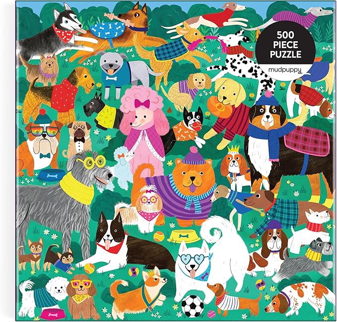 Mudpuppy Doggone Days ā 500 Piece Family Puzzle with Colorful and Fun Illustrations of A Busy Dog Park Scene for Children Ages 8 and Up