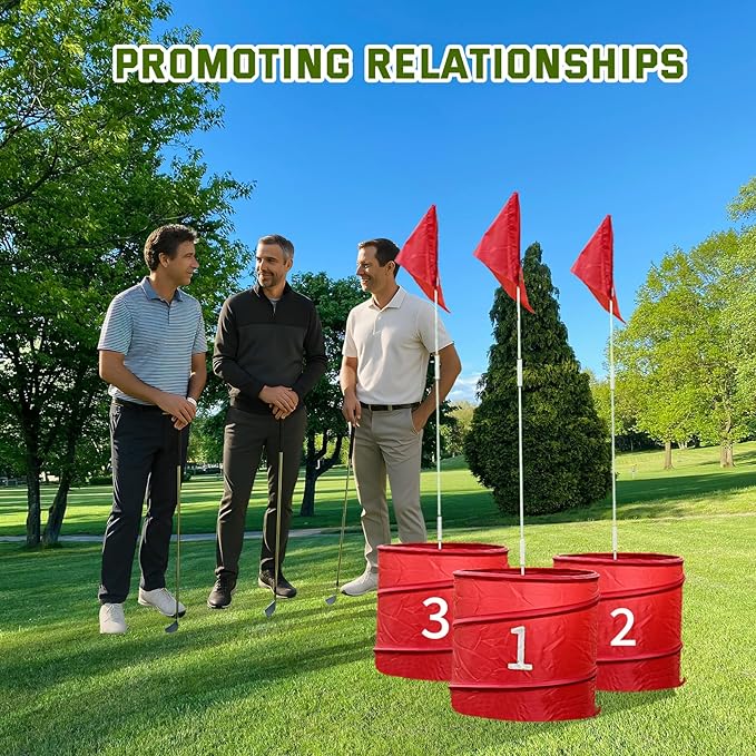 6 Holes-Outdoor Backyard Golf Game Set,Outdoor Yard Golf Chipping Game with 2 Clubs,Ball and Flag,Fun for All Crowd, Perfect for Beach,Park,Lawn and Camping