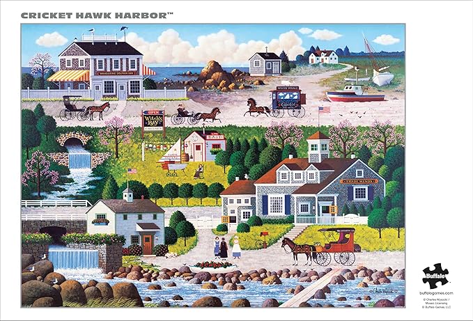 Buffalo Games – Charles Wysocki - Cricket Hawk Habor - Siver Select 1000 Piece Jigsaw Puzzle - Colorful Puzzles for Adults – Precision-Cut Pieces