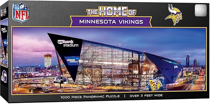 MasterPieces 1000 Piece Sports Jigsaw Puzzle - NFL Minnesota Vikings Stadium View Panoramic - 13"x39"