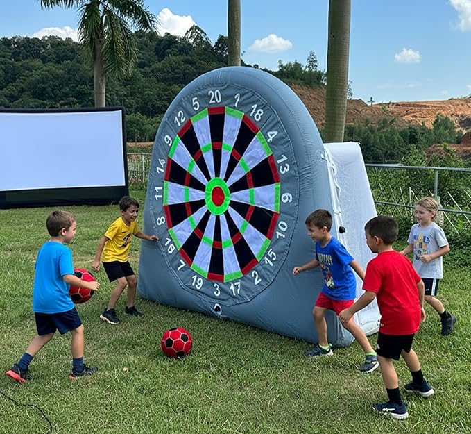 SAYOK Inflatable Soccer Dart Board Giant Kick Darts, Inflatable Football Darts Board, Soccer Dart Board,Carnival Games, Goalpost Game, with PUM&6 Soccers for Outdoor Backyard Parties