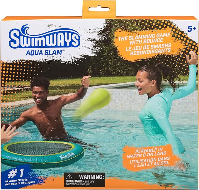 SwimWays Aqua Slam, Outdoor Trampoline Game, Pool Slamming Game, Outdoor Toys for Kids and Adults Aged 5 & Up